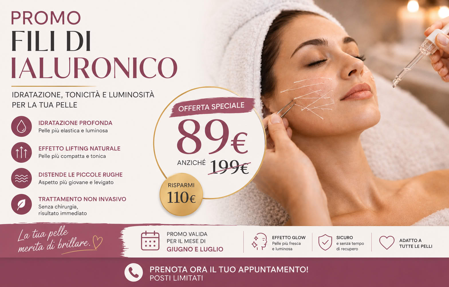 Fili di Acido Ialuronico: idratazione, luminosità e nuova vitalità per la pelle