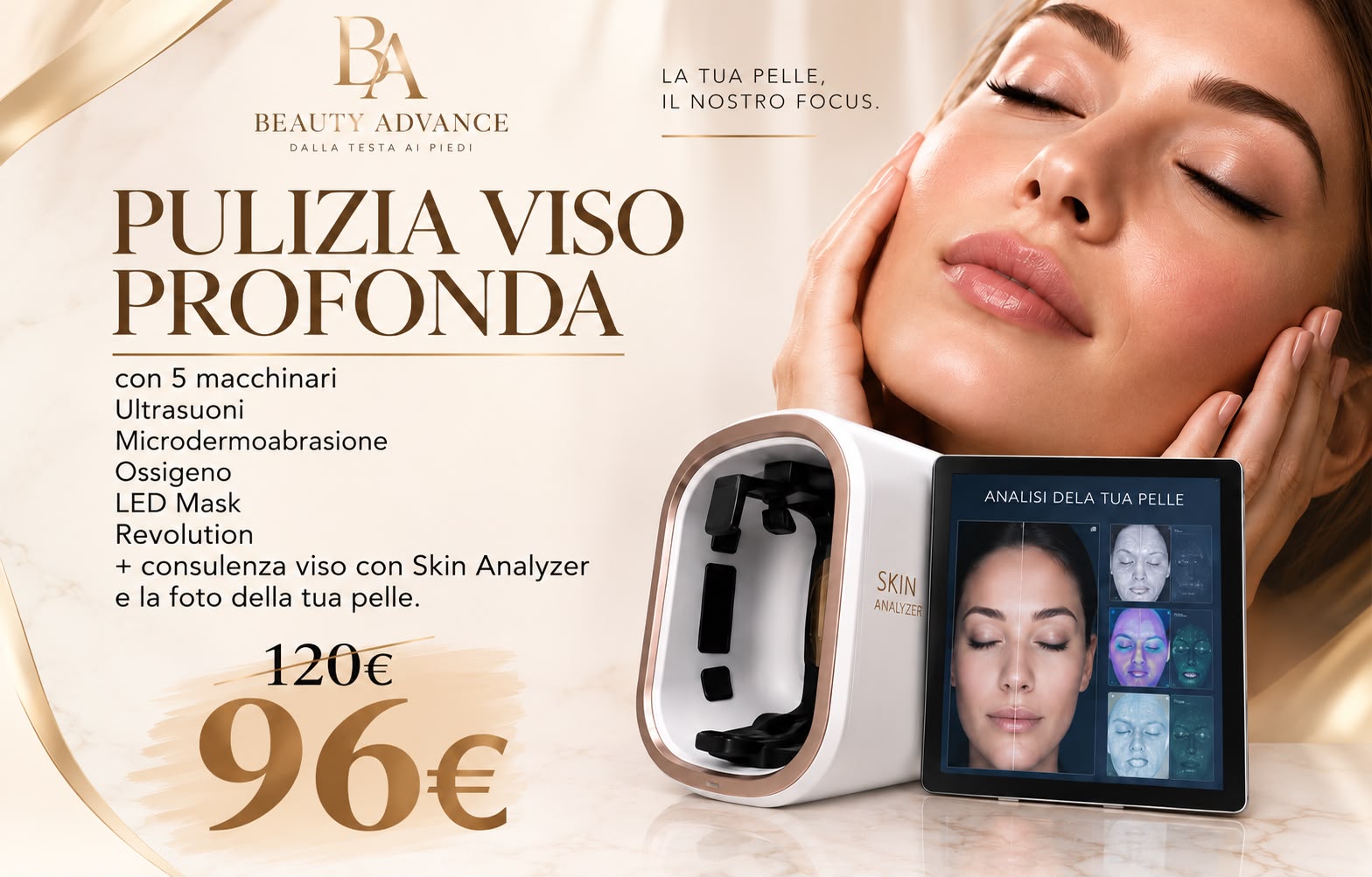 Pulizia Viso Profonda con 5 Macchinari + Skin Analyzer: in promo a 96€ Pulizia Viso Profonda con 5 Macchinari + Skin Analyzer: in promo a 96€